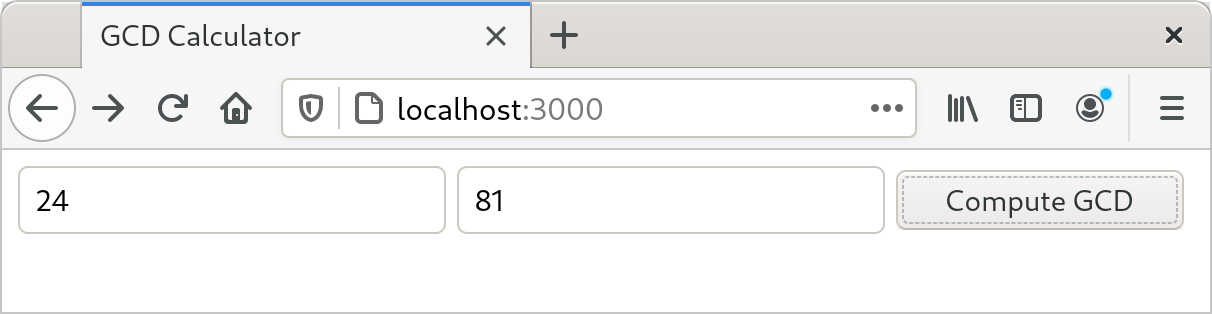 Web page offering to compute GCD