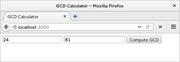 Web page offering to compute GCD